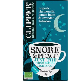 Te Snore and Peace Infusion Kamomill, lavendel & citronmeliss Ekologiskt 20-p Clipper