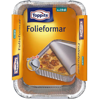 Folieformar med lock 19dl 4-p Toppits
