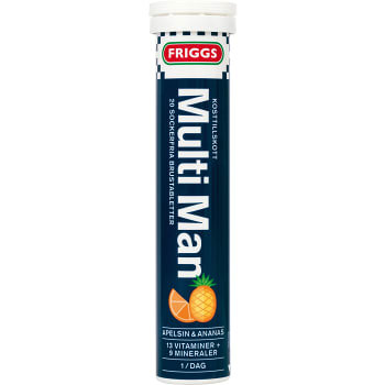 Brustablett Multi Man Apelsin &amp; Ananas Sockerfri 20-p 1000mg Friggs