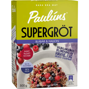 Supergröt Blåbär &amp; hallon 500g Paulúns