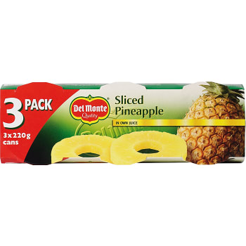 Ananasskivor i juice 3-p 660g Del Monte