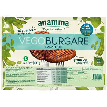 Vegoburgare Glutenfri Fryst 880g Anamma