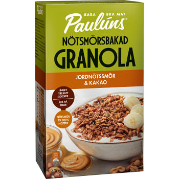 Granola Jordnötssmör Kakao 430g Pauluns