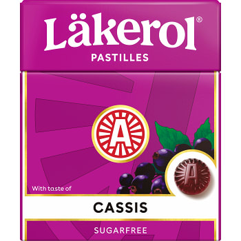 Halstabletter Cassis 25g Sockerfri Läkerol