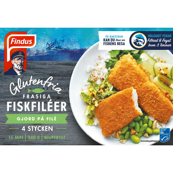 Frasiga fiskfiléer Glutenfri Fryst 4-p 340g Findus