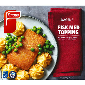 Färdigmat Fisk med topping potatismos &amp; ärtor Fryst 390g Findus
