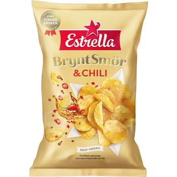 Chips Brynt smör &amp; chili 275g Estrella