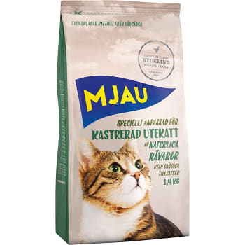 Kattmat Kyckling för kastrerad utekatt 1,4kg Mjau