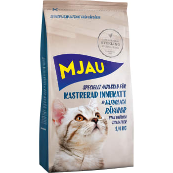 Kattmat Kyckling för kastrerad innekatt 1,4kg Mjau