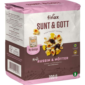 Müsli Sunt &amp; Gott Russin &amp; Nötter 700g Finax