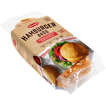 Hamburgerbröd Glutenfri 300g Semper