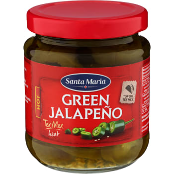 Chilipeppar Green jalapeño Hot 215g Santa Maria