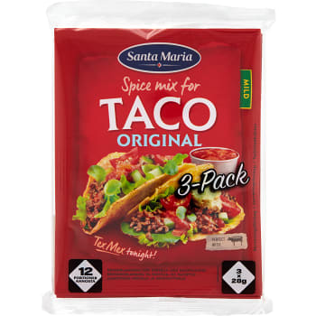 Taco Spice Mix Orginal Mild 28g 3-p Santa Maria