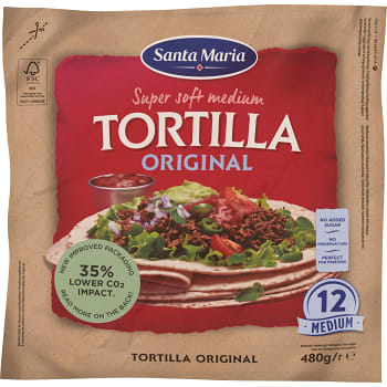 Tortilla Original Medium 12-p 480g Santa Maria