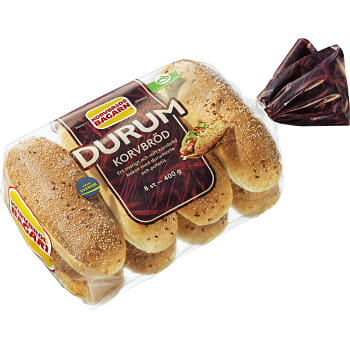 Korvbröd Stora Durum 8-p 400g Korvbrödsbagarn