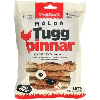 Tuggpinnar med kycklingkött 360g Dogman