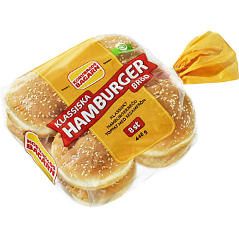 Hamburgerbröd 8-p 448g Korvbrödsbagarn