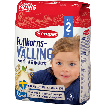 Fullkornsvälling Frukt & yoghurt Från 2år 5l Semper