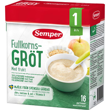 Fullkornsgröt Frukt Från 1år 16 port 530g Semper