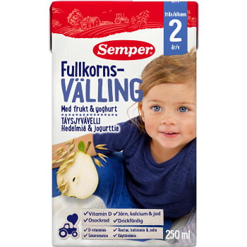 Fullkornsvälling Frukt & yoghurt Drickfärdig Från 2år 250ml Semper