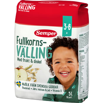 Fullkornsvälling Frukt & dinkel Från 3år 5l Semper