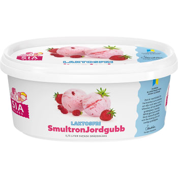 Gräddglass Smultron Jordgubb Laktosfri 750ml Sia Glass