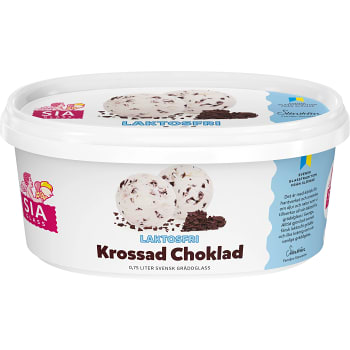 Gräddglass Krossad Choklad Laktosfri 750ml Sia Glass