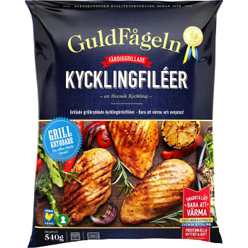 Grillade kycklingfiléer Grillkrydda Fryst 540g Guldfågeln