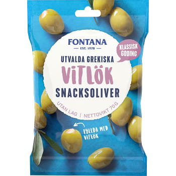 Snacksoliver Vitlök Fyllda 70g Fontana