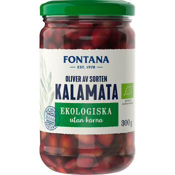 Kalamataoliver utan kärna Ekologisk 300g Fontana