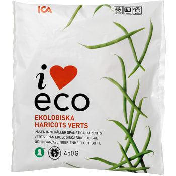 Haricots verts Fryst Ekologisk 450g ICA I love eco