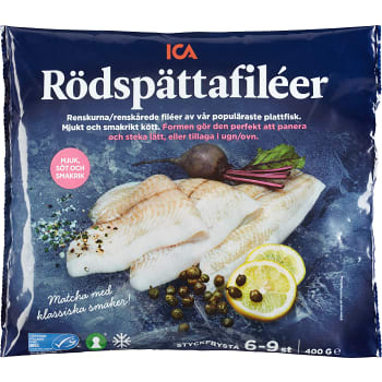 Rödspättafiléer Fryst 400g ICA