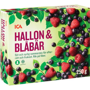 Hallon &amp; blåbär Fryst 250g ICA