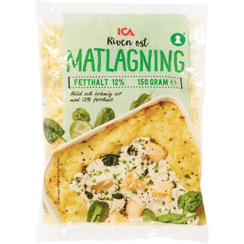 Matlagningsost Riven 12% 150g ICA | Handla mat online från din lokala ...