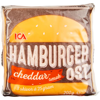 Hamburgerost Cheddarsmak 200g ICA
