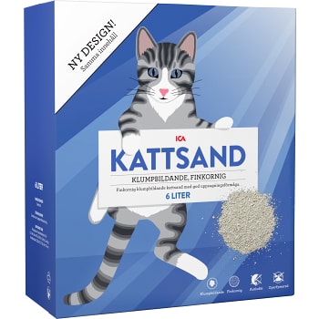 Kattsand Klumpbildande Finkorning 6l ICA