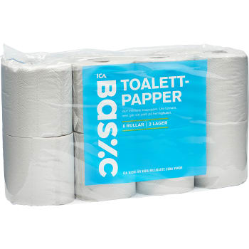 Toalettpapper 8-p Miljömärkt ICA Basic