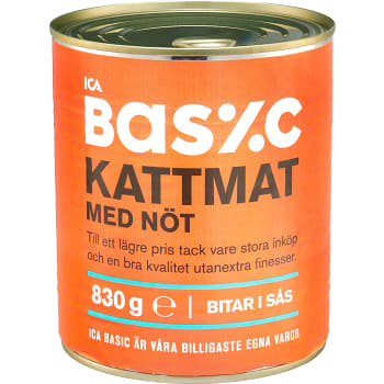 Kattmat Oxkött 830g ICA Basic