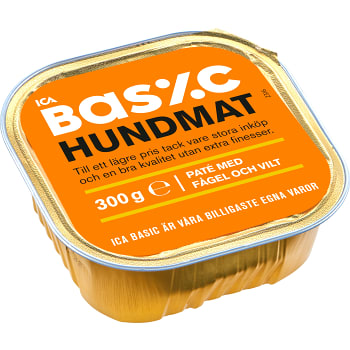 Hundmat Paté fågel &amp; vilt 300g ICA Basic