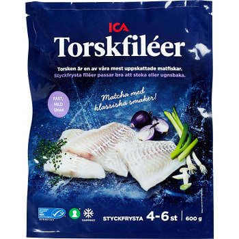 Torskfiléer Fryst 600g ICA