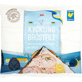 Kyckling bröstfile Fryst mörad 1kg ICA