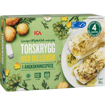 Torskrygg med dillsmör 2-p Fryst 300g ICA