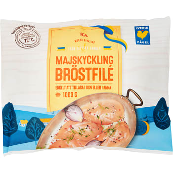 Majskyckling bröstfile mörad Fryst 1kg ICA
