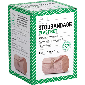Stödbandage Elastiskt 8cm x 5m 1-p ICA Hjärtat