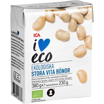 Stora vita bönor Ekologisk 380g ICA I love eco