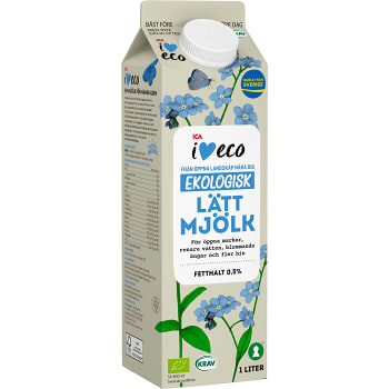 Lättmjölk 0,5% 1l KRAV ICA I love eco