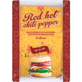 Ost Red Hot chili pepper skivad 20g 8-p ICA | Handla mat online från ...