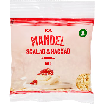Mandel skalad &amp; hackad 50g ICA