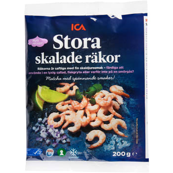 Räkor Stora Skalade Frysta 200g ICA