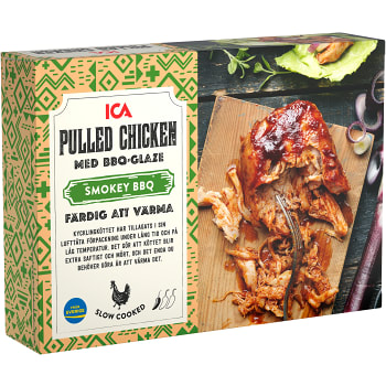 Pulled chicken smokey BBQ med glaze 500g ICA